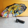 One Piece Anime Fully Automatic Tri Fold Umbrella Thickened Black Glue UV Protection Sunscreen Folding Sun Rain Umbrella