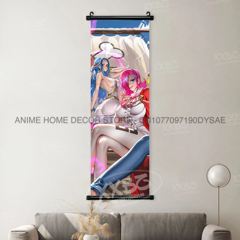 ONE PIECE Posters Anime Monkey D. Luffy Hanging Painting Yamato Scrolls Picture Nico Robin Home Decor Wallpaper Canvas Wall Art
