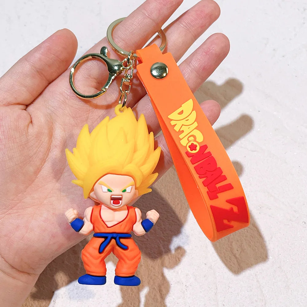Anime Dragon Ball Keychain Fashion Jewelry Son Goku Vegeta Piccolo Action Figures Key Ring for Men Women Bags