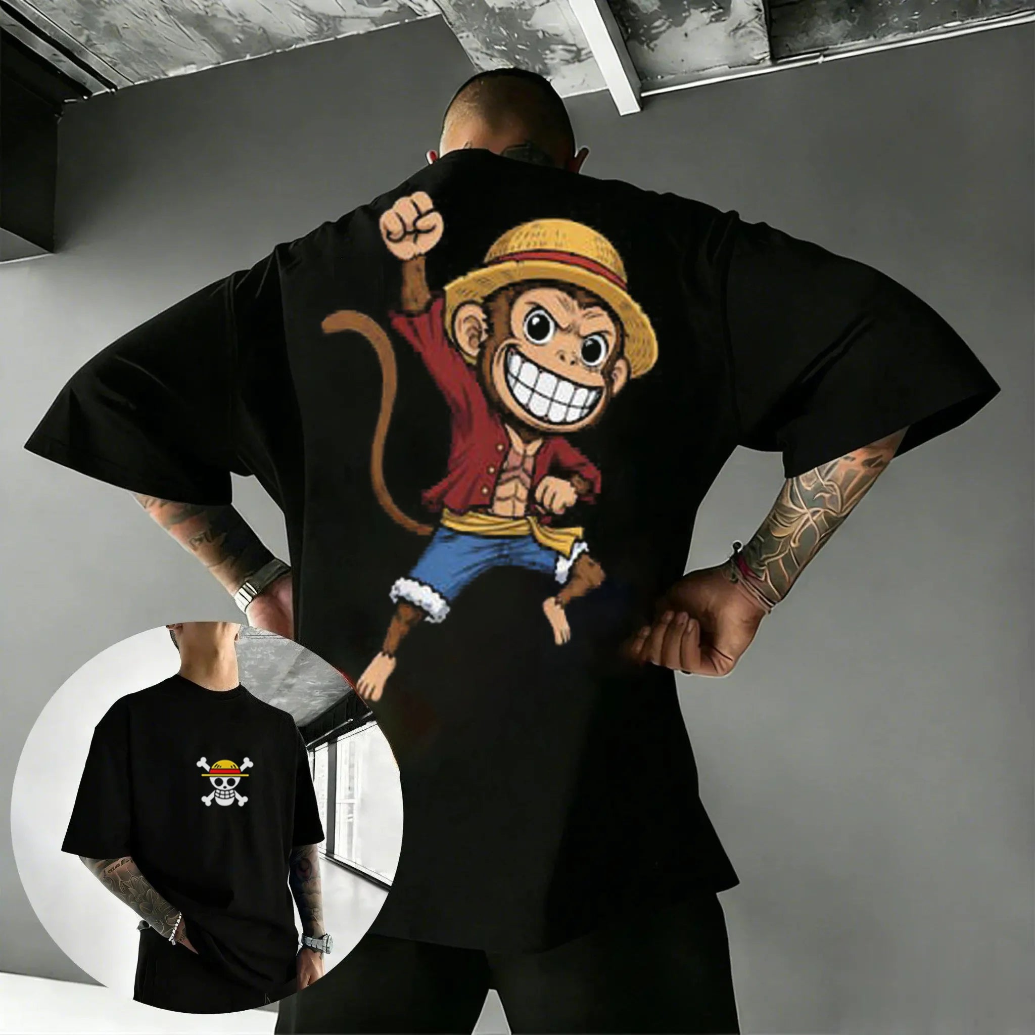 One Piece Anime Graphic T Shirt Men Summer 2026 Casual Short Sleeve Tee Loose Fit Streetwear Skull Crossbones Luffy Y2k Clothes