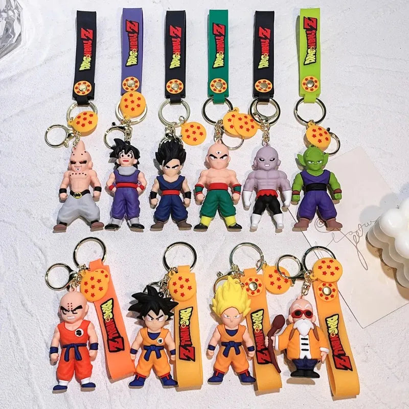 Dragon Ball Keychain Z Son Goku Vegeta Piccolo for Backpack Keyring Dragon Ball Cosplay Action Figures for Fans