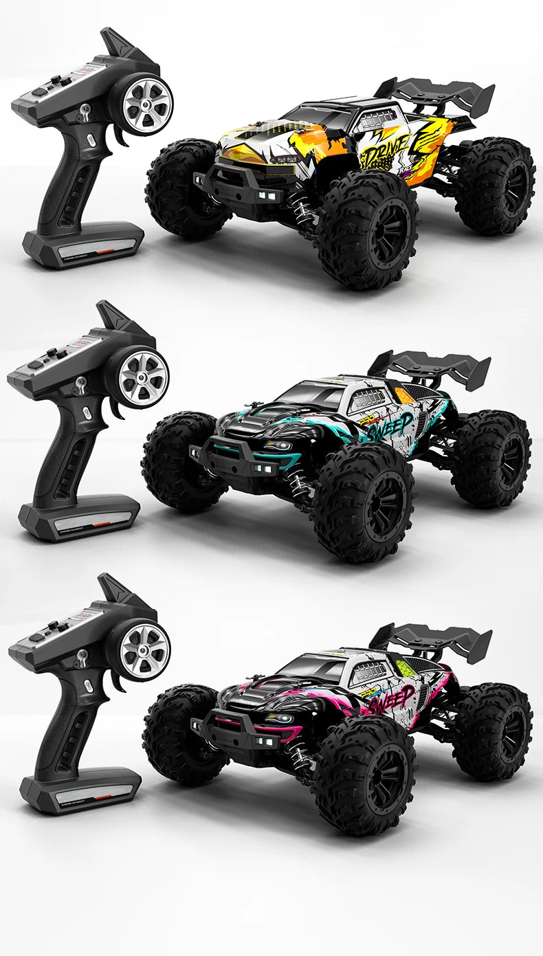 Teeggi 16101 /16102 PRO 1:16 High Speed RC Car With LED Light Drift 70KM/H 4WD RC Off-Road Car Monster Truck Toy For Kid Gifts