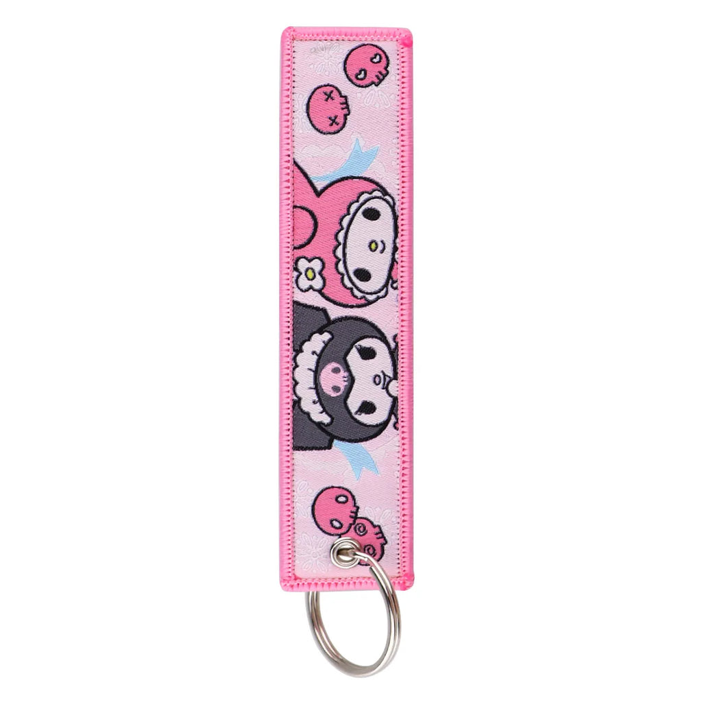 Sanrio Hello Kitty Melody Kuromi Embroidery KeyChain Key Tag Cars Backpack Chaveiro Keychain Keyring Accessories Toy Gift