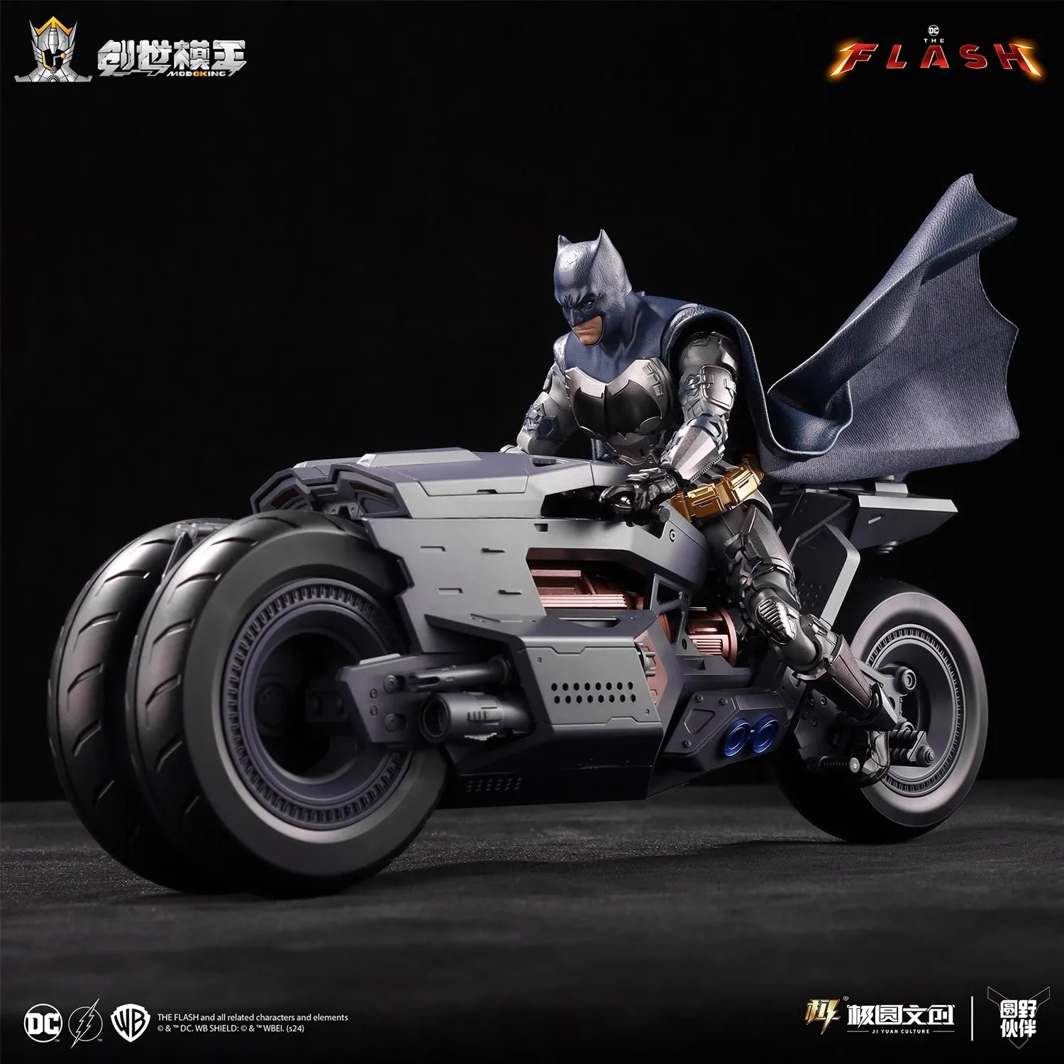 Modoking The Flash 1/12 Batman Ben Affleck Suit Motorcycle Batmobile Assembly Action Figure Collectible Toy Gift
