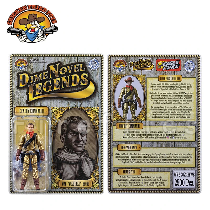 1/18 3.75inches Chicken Fried Toys Action Figure Dime Novel Legends Modern Texas Ranger Anime Collection Model Toy Free Shipping