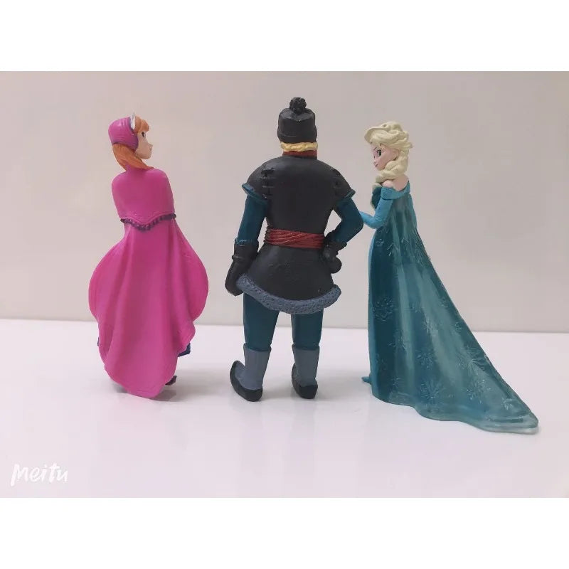 pop Disney 10cm Disney Frozen Queen Princess Elsa Anna Figure Model Toys Cake Gifts Home Decor Birthday Party 5PCS