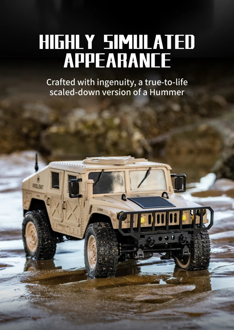 JHD For JJRC C8835 RC Car Simulation 4x4 All-terrain 2.4G Off-road Climbing Electric Truck with LED Light  With Spare Battery