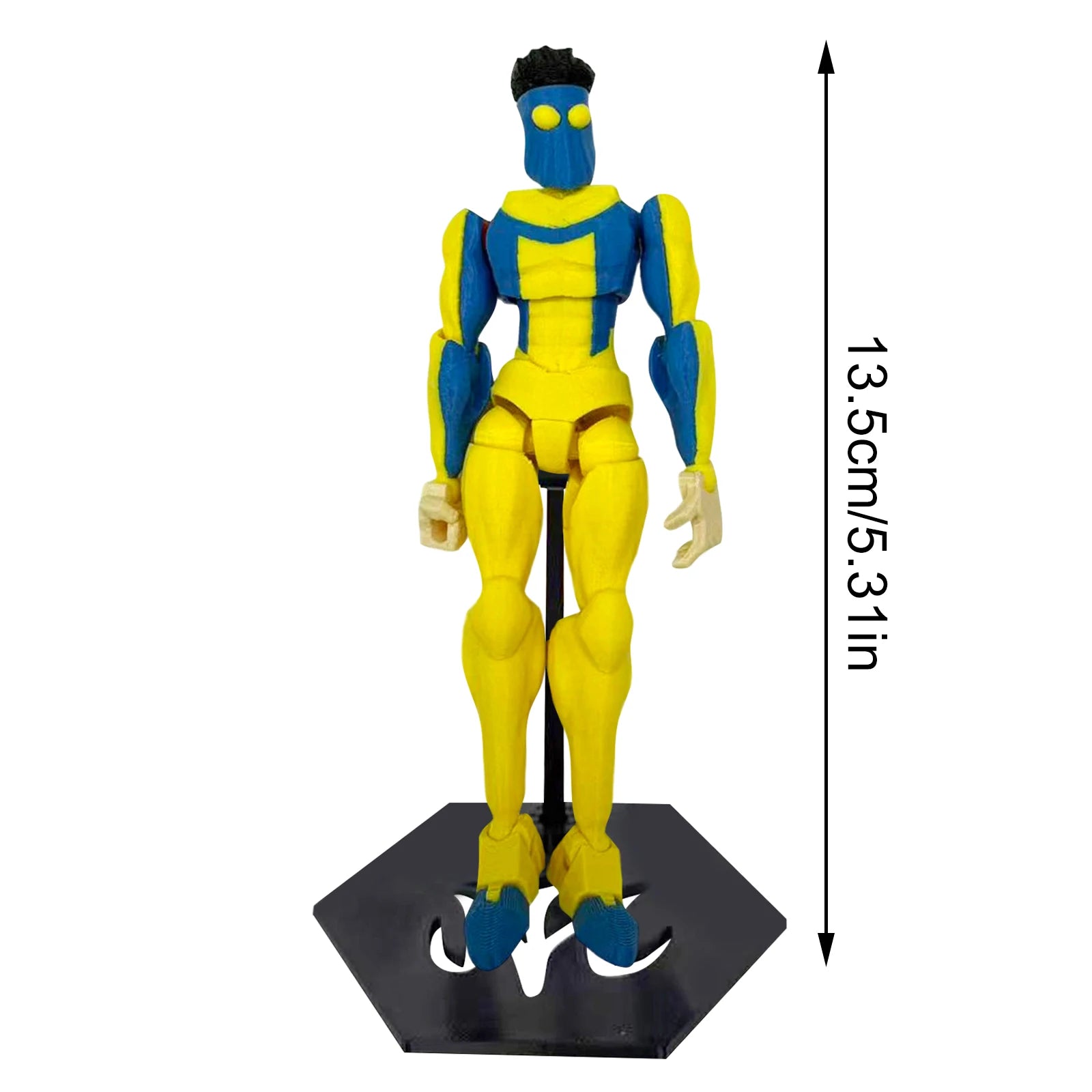 Multi-Joint Action Figure - Invincible T13 3D Printed Collectible with Base, Anti-Fall Joint Locks & UV-Resistant Coating Deskto