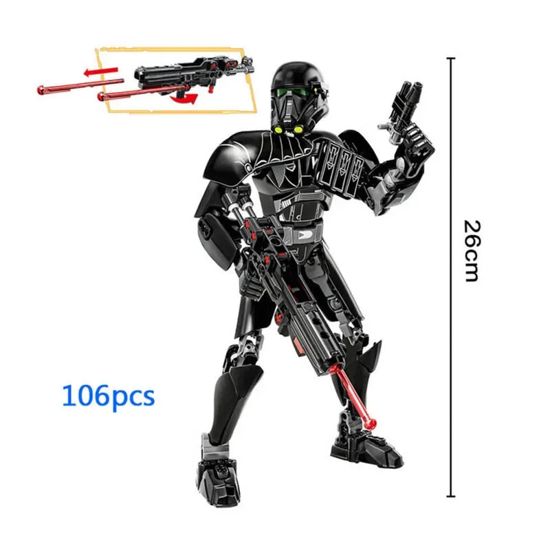Space Wars Buildable Action Figures Kylo Ren Chewbacca Boba Jango Fett General Grievous Toys for Kids (KSZ605/617/326)