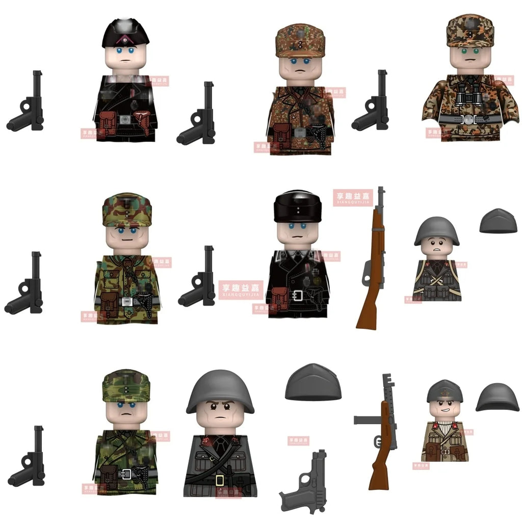 Boy Toys War II Army Soldiers Mini Military Weapons Model Small Particles Building Blocks Suits Childrens Birthday Gifts