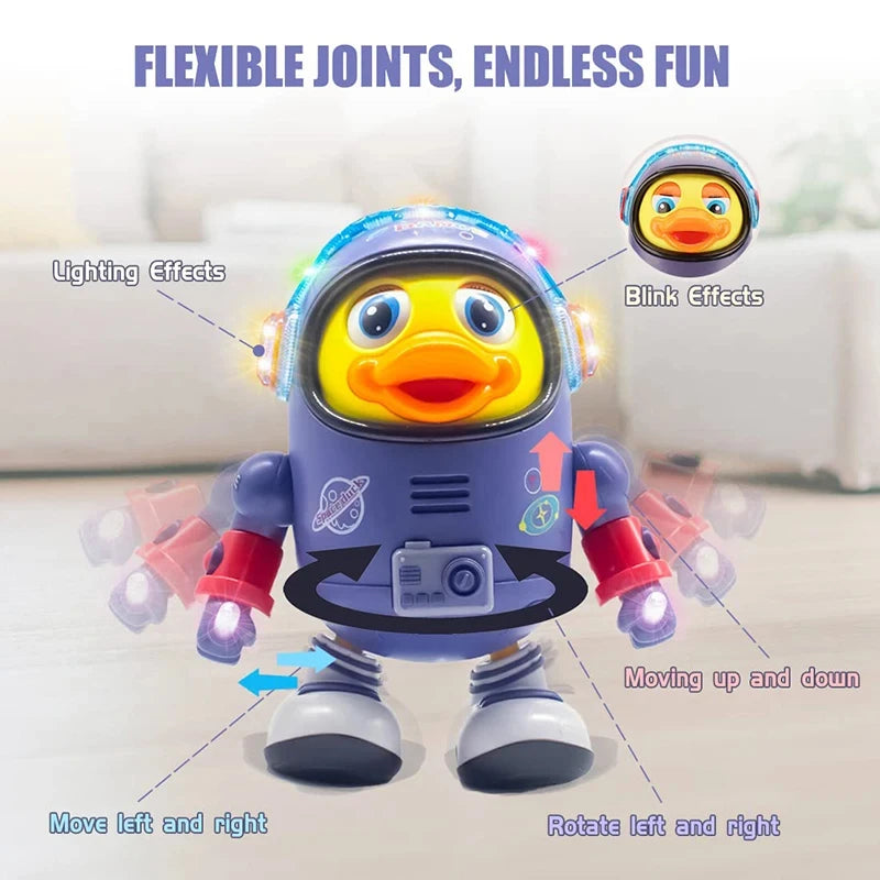 Baby Duck Toy Musical Interactive Toy Space Elements for Infants Babies Kids Gifts Electric with Lights and Sounds Dancing Robo