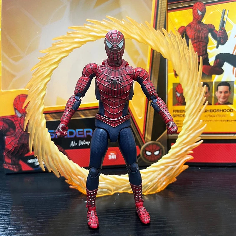 Mafex 241 Tobey Maguire Spider Man No Way Home Friendly Neighborhood Anime Action Figure KO Model Collection Toys Gifts