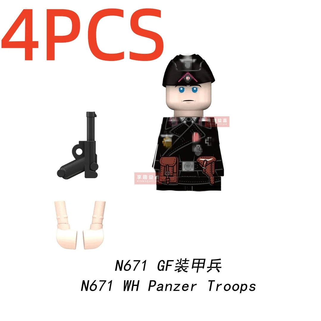 Boy Toys War II Army Soldiers Mini Military Weapons Model Small Particles Building Blocks Suits Childrens Birthday Gifts