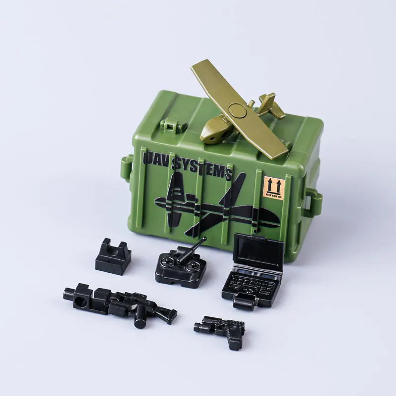 MOC WW2 Military Oil Drum Fuel Tank Printed Building Blocks Weapons Soldiers Accessories War Scene Accessories Bricks Toys Boys