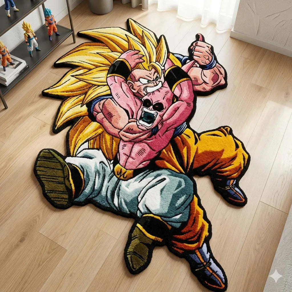 Anime Dragon Ball Z Goku VS Buu Irregular Area Rugs Children Birthday Gifts Home Bedroom Deco Door Kitchen Mats Living Room Rugs