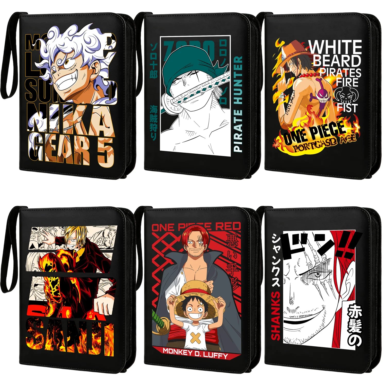 ONE PIECE Card Album Anime Collectible Book Binder 4 Card Slot Collectible Game Cards Binder Holder Zipper Gifts Toys