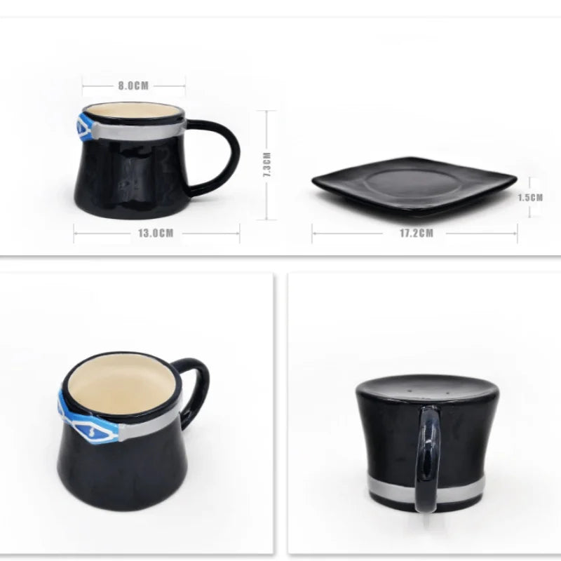 Anime One Piece Cosplay Ceramics Mug Water Cup Creative Luffy Ace Sabo Three Brothers Hat Shaped Coffee Milk Cup Ornament Gifts