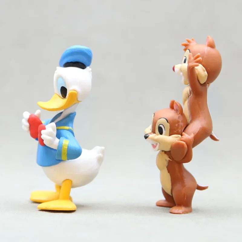 7cm Disney Kawaii Donald Duck Chip Dale Action Figure Mini Model Hobby Toy Birthday Gift Cake Party Decoration Kids Charm Doll