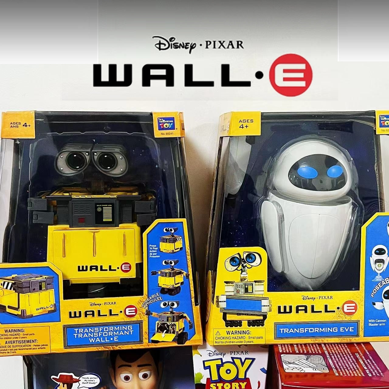 Disney Original Thinkway Toys WALL E Transforming EVE Robot Action Figure Model Toy Kid Christmas Gift for Children Collection