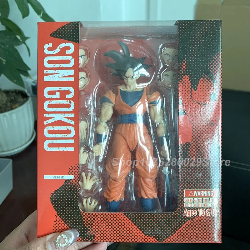 SHF Dragon Ball Series of Action Doll Blue Hair Son Goku Jiren Majin Buu Android Super Saiyan PVC Action Figure Desk Decor Toy
