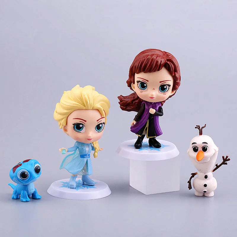 4Pcs Frozen Action Figures Set Princess Elsa Anna Fire Spirit Olaf Model Toys Collection Decoration Gift Toys For Kids