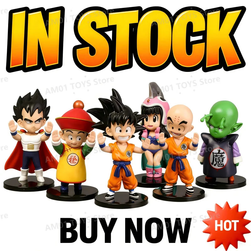 Anime Dragon Ball Son Goku Vegeta Kuririn Tien Shinhan Piccolo PVC Action Figure Set Statue Collection Model Kids Toys Doll Gift