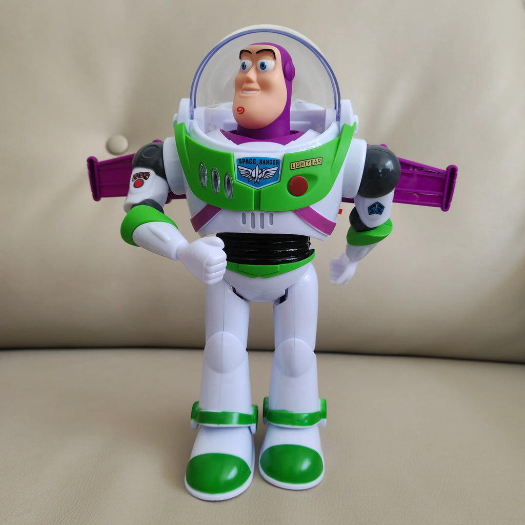 Disney Toy Story  Buzzlightyear Cartoon Figure Model Toys Pixar Electric Walking Light Robot Doll Action Doll Kids Birthday Gift
