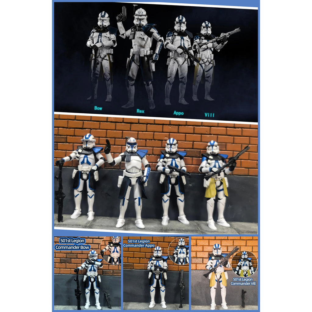 Star Wars 3.75 Inch Trooper 1/18 501st Legion Action Figure Hardcase REX Anakin Dogma Tup Toys Model Loose