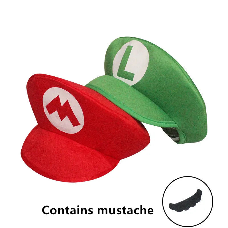 2026**Super Marios Bros Luigi Cartoon Cosplay Hat Classic toys Anime Figure Halloween Funny Clothes Unisex Adult Cap Party Gift