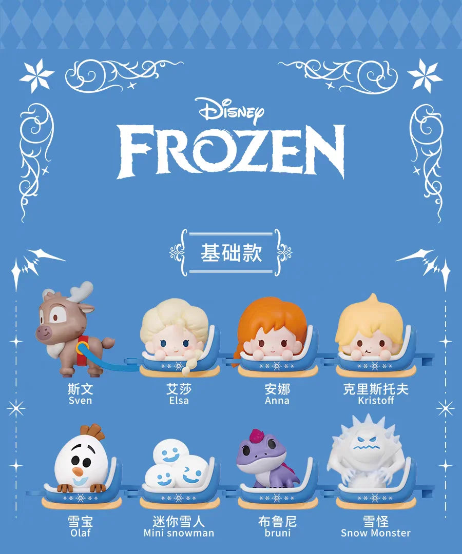 Frozen Elsa Anna Olaf Anime Peripherals Kawaii Cute Q Edition Surprise Blind Box Toy Tabletop Decoration Ornaments Holiday Gifts