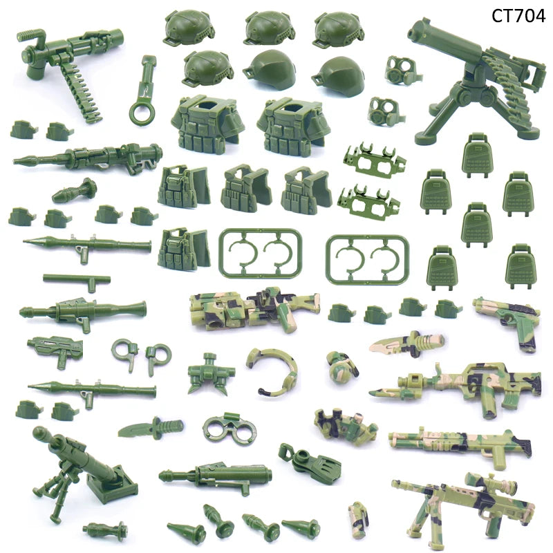 Modern Police SWAT City Weapons Set US Military Toy Kit Soldier Pack Army Equipment Mini MOC Figures Building Block Toys for Boy