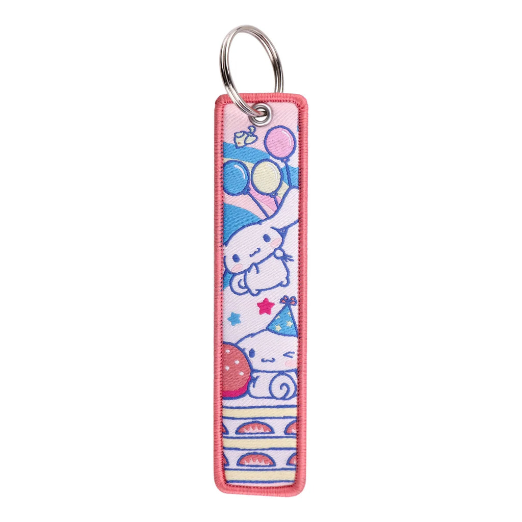 Sanrio Hello Kitty Melody Kuromi Embroidery KeyChain Key Tag Cars Backpack Chaveiro Keychain Keyring Accessories Toy Gift