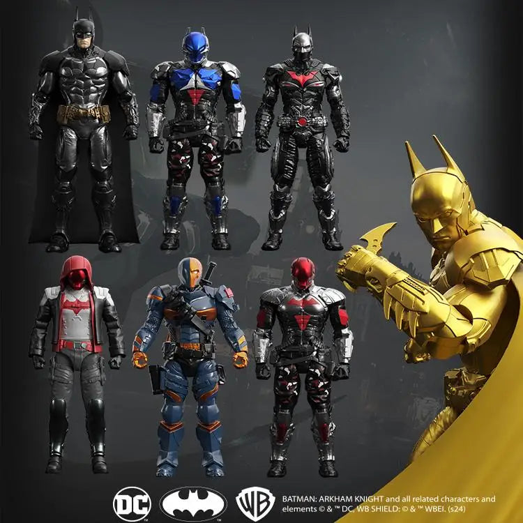 Batman Figure F5 Roundd Culture Batman Series Model Doll Arkham Knight Deathstroke Red Hood Desktop Model Toy Doll Festival Gift