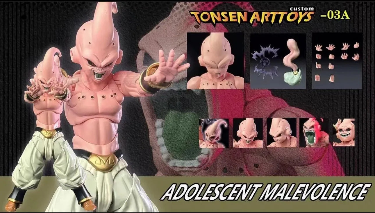 Genuine Dragon Ball Tonsenarttoys Custom S.H.Figuarts Shf Adolescent Malevolence Majin Buu Action Figures Model Birthday Gifts