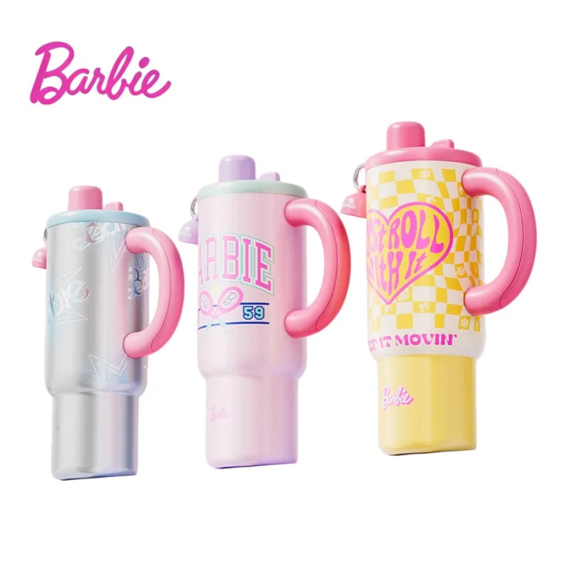 1.2L Barbie Large Capacity Ice Tumbler Vacuum Insulated Large Capacity Cup Stylish Water Bottle With Straw Cute Daily Drink Cup