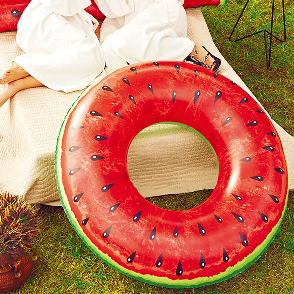 1pc Watermelon Swimming Ring PVC Inflatable Swim Circle For Outdoor Sport Beach Pool Party  Floating Ring