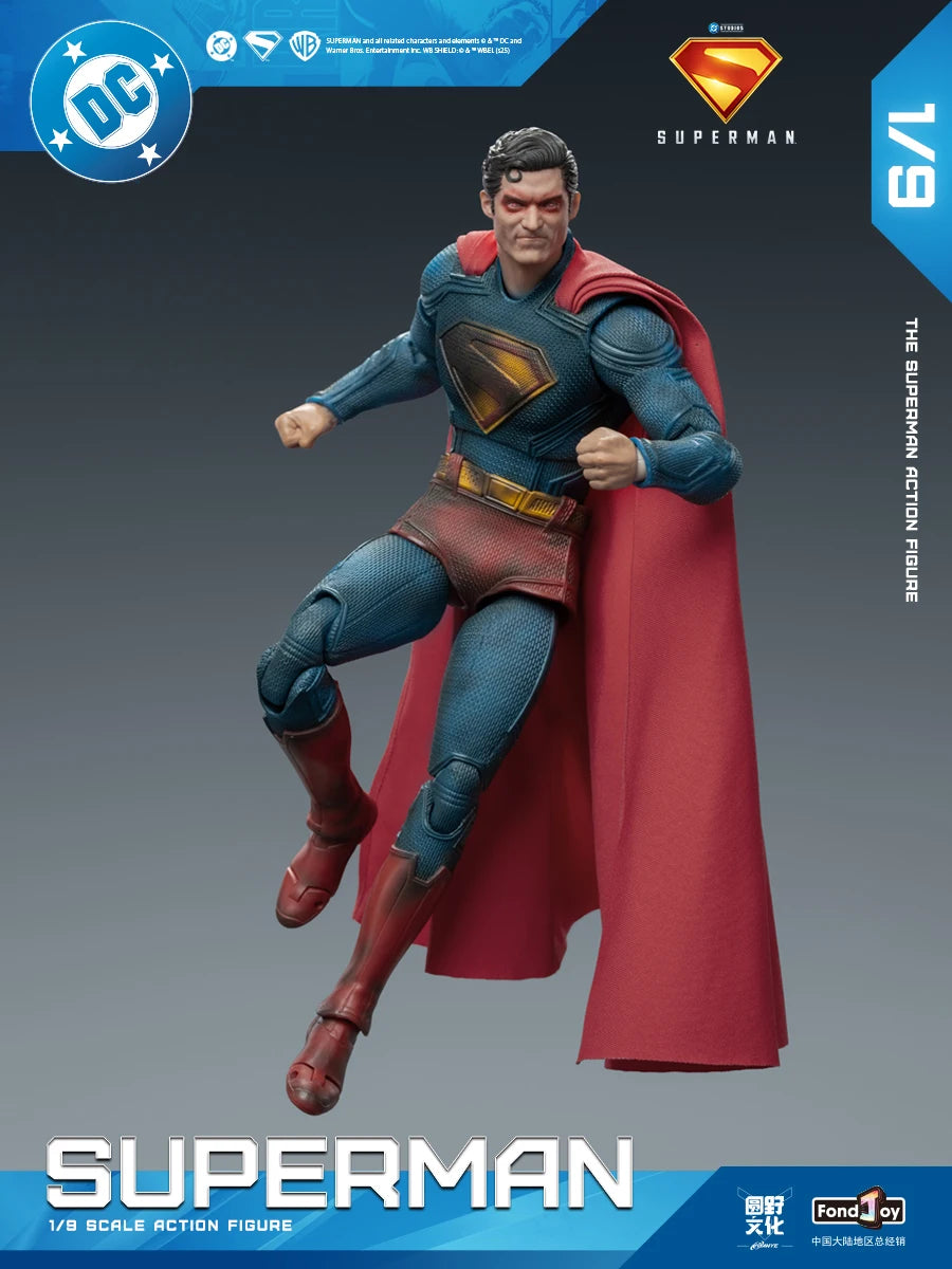 2025 Original Fondjoy David Corenswet Superman Action Figure 1/9 New SupermanFigure PVC Joint Movable Kid Toy Boy Gift