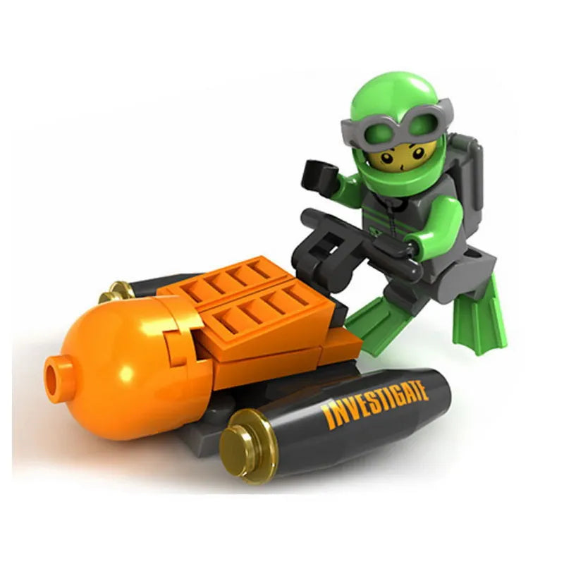 6Pcs Military Ghost Commando Army Soldiers Model Action Figure Blocks Construction Building Bricks Toys For Children