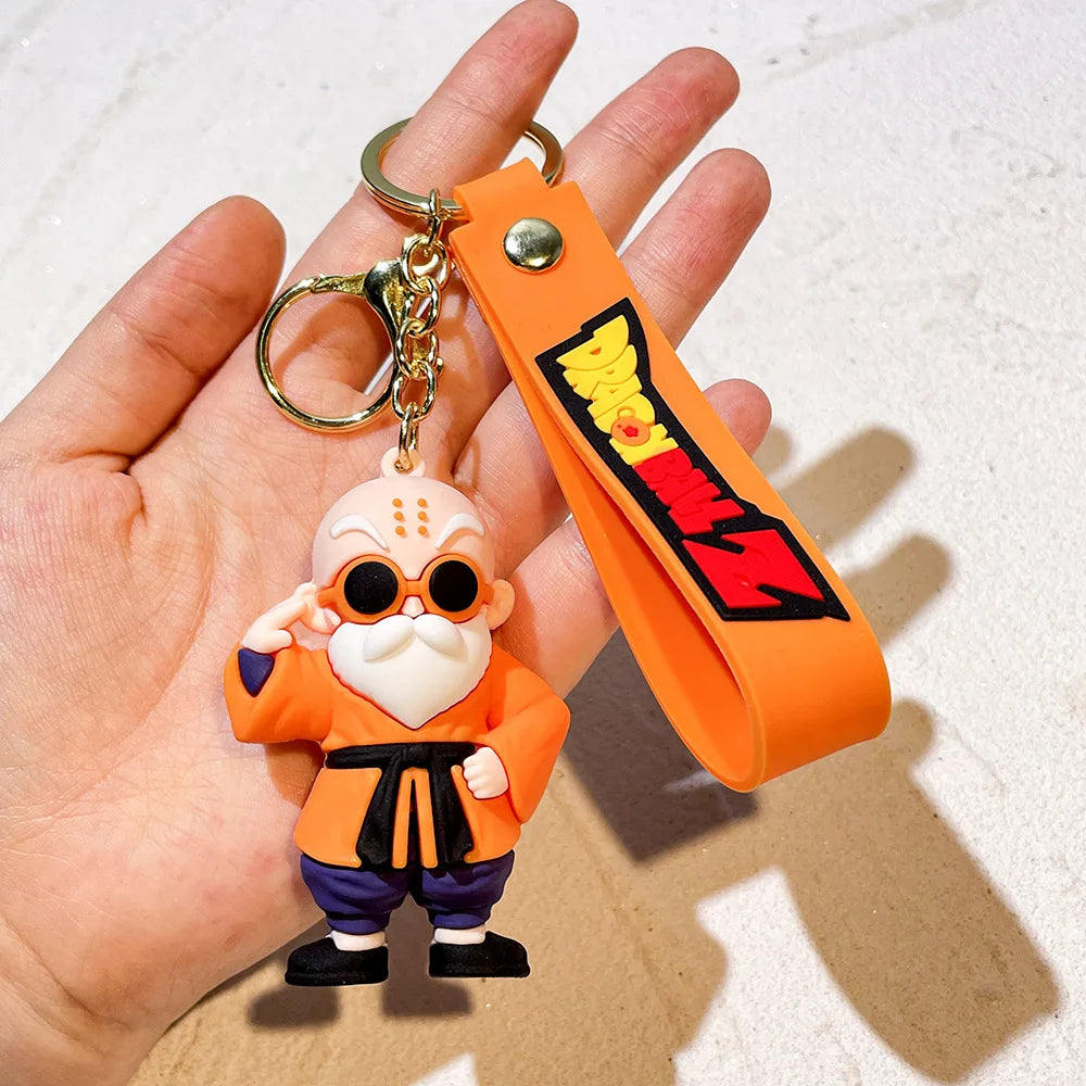 Anime Dragon Ball Keychain Fashion Jewelry Son Goku Vegeta Piccolo Action Figures Key Ring for Men Women Bags