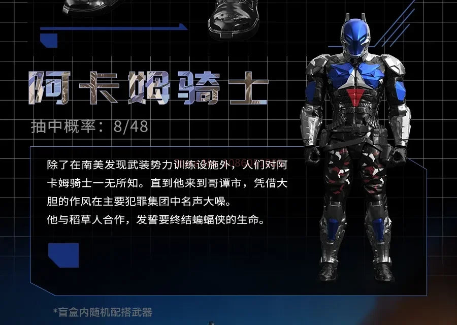 F5 ROUNDD CULTURE Batman: Arkham Knight Deathstroke Red Hood Anime Figure Blind Box Assemble Movable Model Toys Collection Gifts