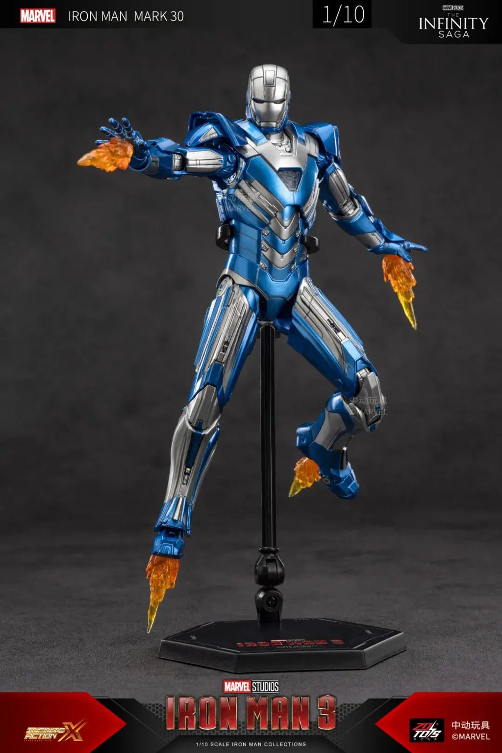 ZD Original Iron Man MK30 Blue Steel 1/10 Iron Patriot MK3 Marvel legends War Machine 10th Anniversary Action Figure Model Gift