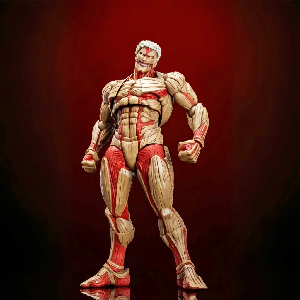 Kaiyodo Attack On Titan Amazing Yamaguchi Revoltech Armored Titan Reiner Braun Anime Action Figure Model Toy Collection Gift