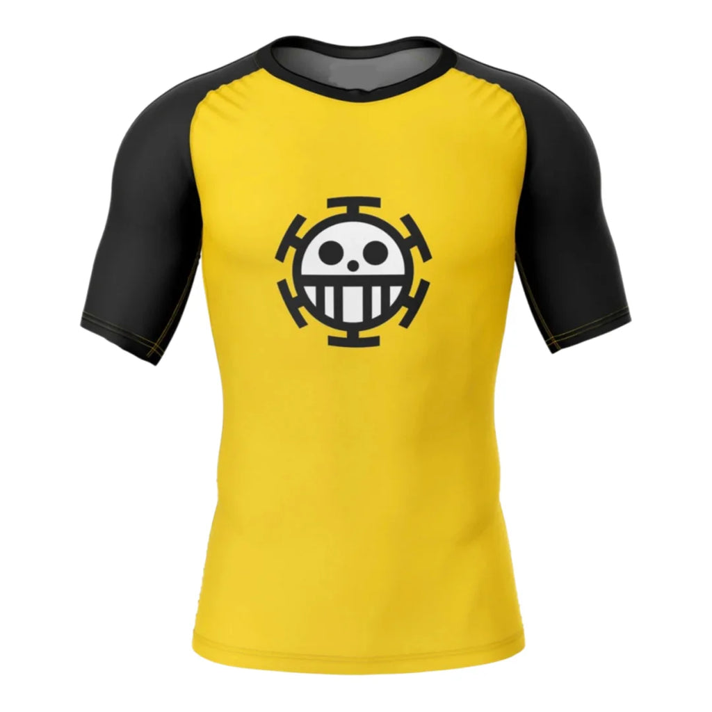 Bandai Trafalgar Law Heart Pirates Rash Guard One Piece Anime Adult Kids Compression T-Shirt Summer Quick-dry Soft Lightweight