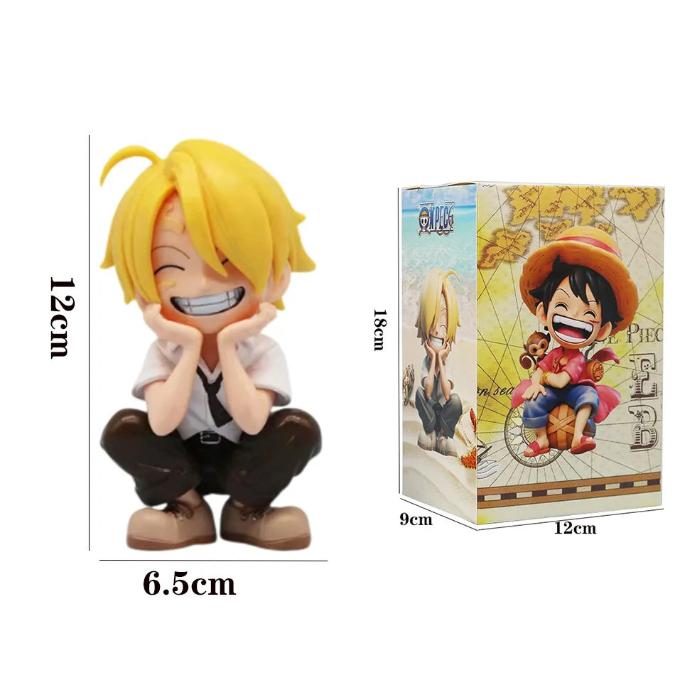 One Piece 13cm Anime Figure One Piece Monkey D Luffy Roronoa Zoro Kawaii Toys Q Figural Nendoroid Car Decoration PVC Model Gift