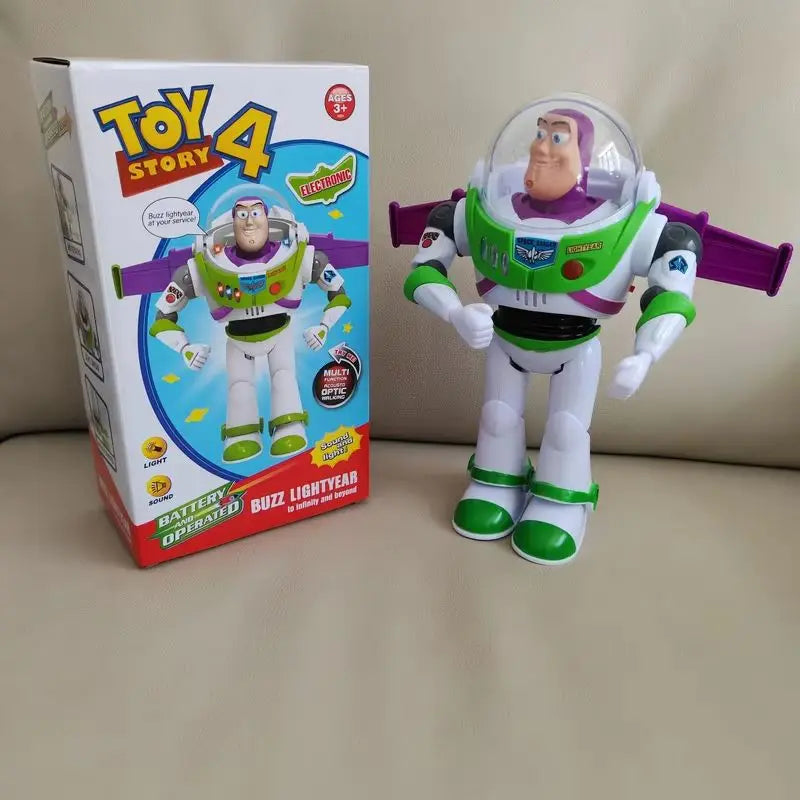 Disney Toy Story  Buzzlightyear Cartoon Figure Model Toys Pixar Electric Walking Light Robot Doll Action Doll Kids Birthday Gift