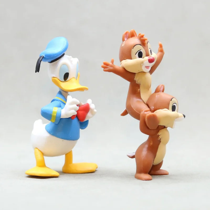 7cm Disney Kawaii Donald Duck Chip Dale Action Figure Mini Model Hobby Toy Birthday Gift Cake Party Decoration Kids Charm Doll