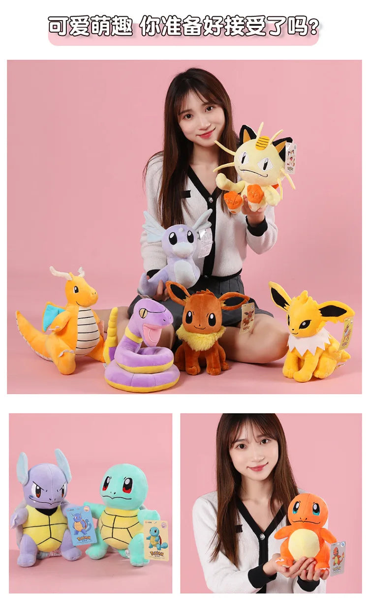 POKEMON Original Plush Toy Gengar Mimikyu Pikachu Charizard Genuine Kawaii Plush Doll Soft Cute Cartoon Piplup Toy for Kids Gift