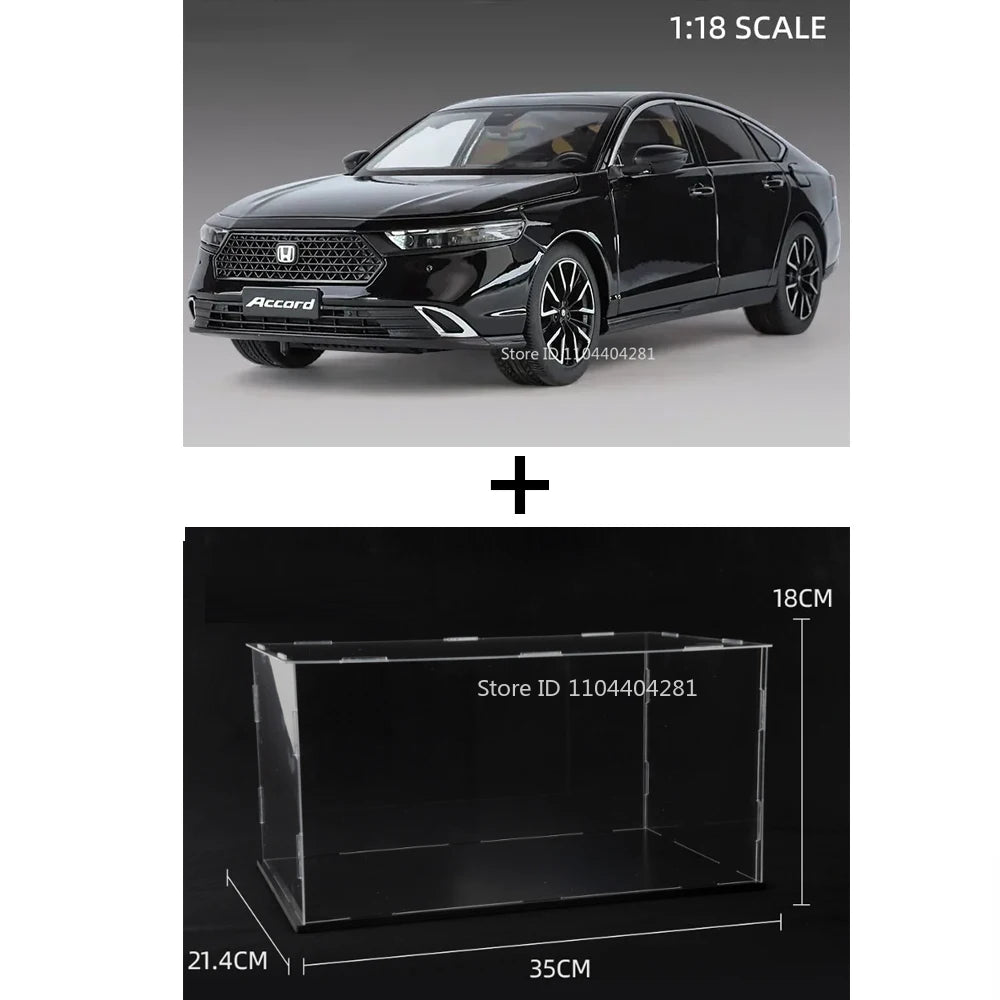 1:18 HONDA Accord Alloy Miniature Model Diecast Toy Door Opened Sound Light Pull Back Front Wheel Steering Classic Birthday Gift