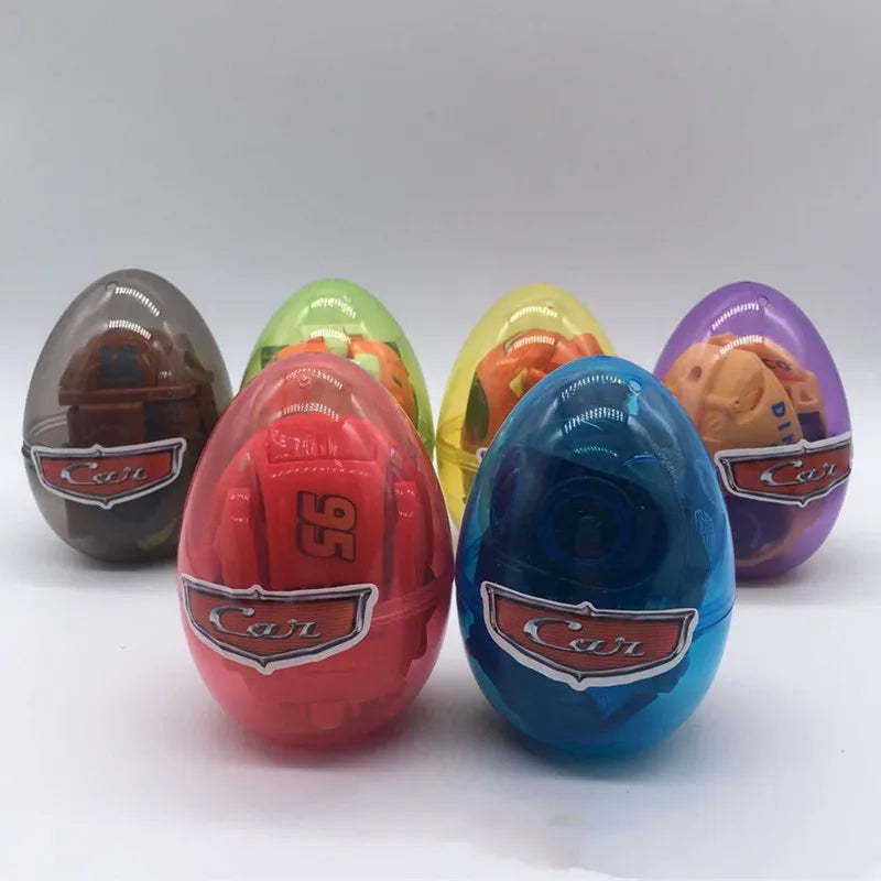 Disney Pixar Cars Anime Figures PVC McQueen Cruz Ramirez Model Racing Cars Funny Deformed Egg Toys For Kids Boy Gift