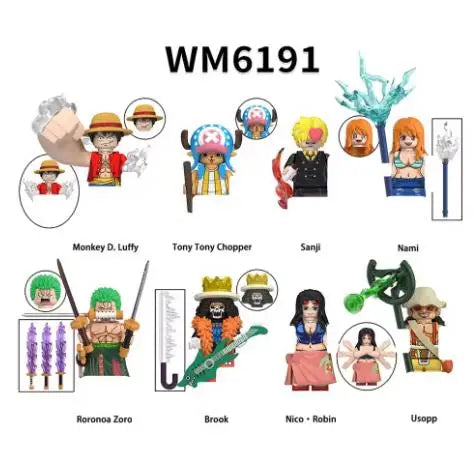 One Piece OP Luffy Sanji Zoro Nami Ace Monkey·D·Garp Anime Mini Man Figure
